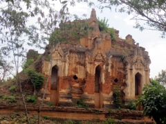 A weather-beaten, ancient pagoda found in the village of Inthein